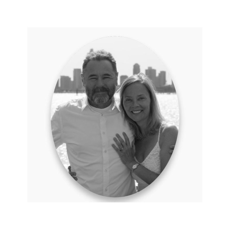 Photo porcelaine ovale verticale - Médaillon photo noir et blanc 2 personnes