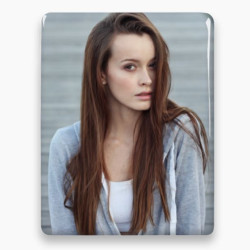 Photo porcelaine rectangle - Médaillon photo couleur FEMME