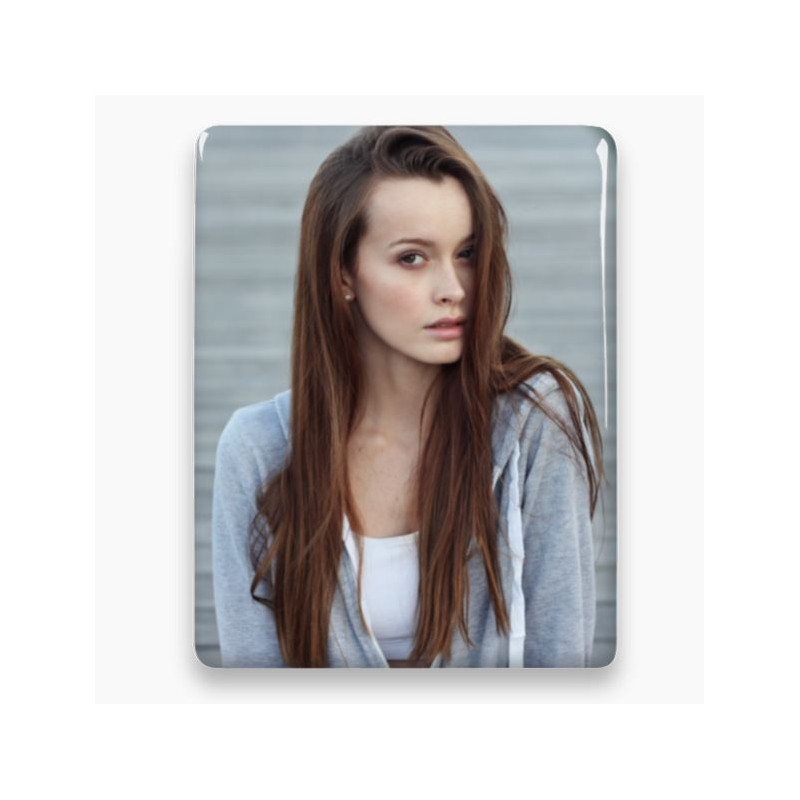 Photo porcelaine rectangle - Médaillon photo couleur FEMME