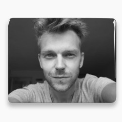 Photo porcelaine rectangle horizontale - Médaillon photo noir et blanc HOMME