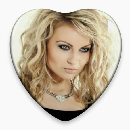 Photo porcelaine coeur - Médaillon photo couleur FEMME