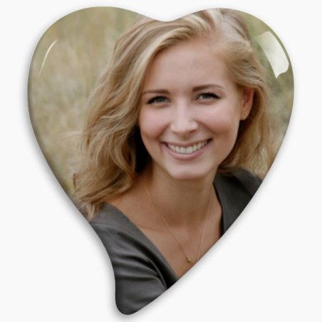 Photo porcelaine grand coeur - Médaillon photo couleur FEMME