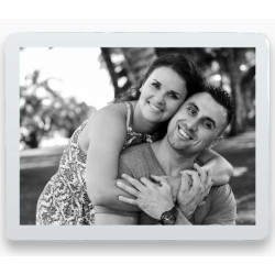 Photo porcelaine rectangle horizontal Bordure Blanche - noir et blanc 2 PERSONNES