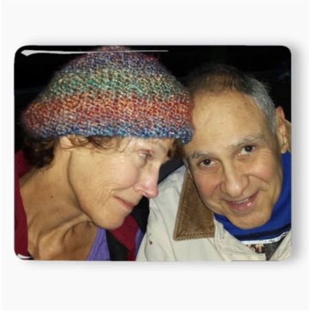 Photo porcelaine rectangle HORIZONTAL Bordure Blanche- Médaillon couleur 2 PERSONNES