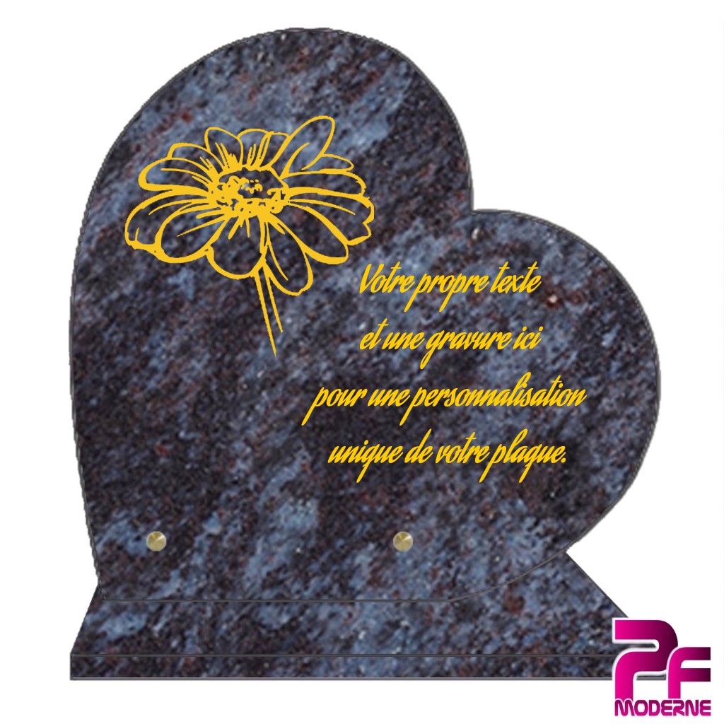 PLAQUE FUNERAIRE GRANIT COEUR PERSONNALISABLE. ARTICLES FUNERAIRES - PLAQUE FUNÉRAIRE PLAQUE MORTUAIRE
